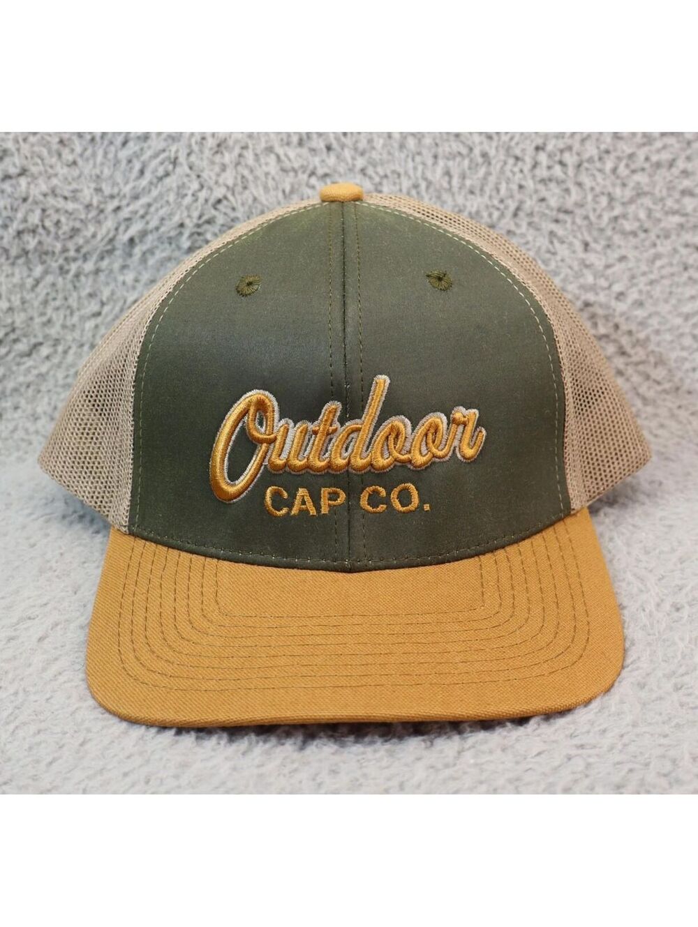 Outdoor Cap Hat Snapback Mesh Script Brown Hunt Fish Trail